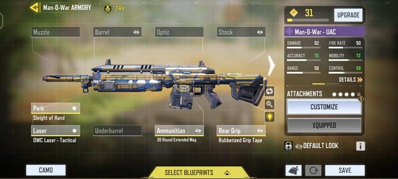 Four pre-occupied attachments optimize the basic weapon stats (Image via Activision)