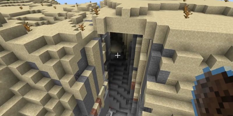 The hole filler mod completely filling up a ravine (Image via u/DannyBoyThomas on Reddit)