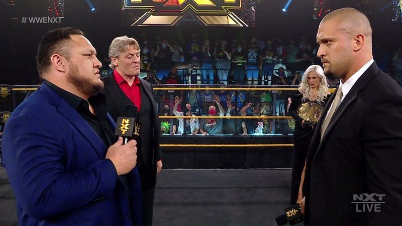 समोआ जो, विलियम रीगल और NXT चैंपियन कैरियन क्रॉस