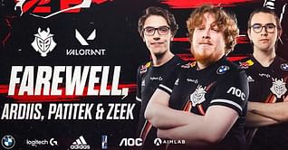 G2 Esports releases ardiis, paTiTek, and zeek from the Valorant roster