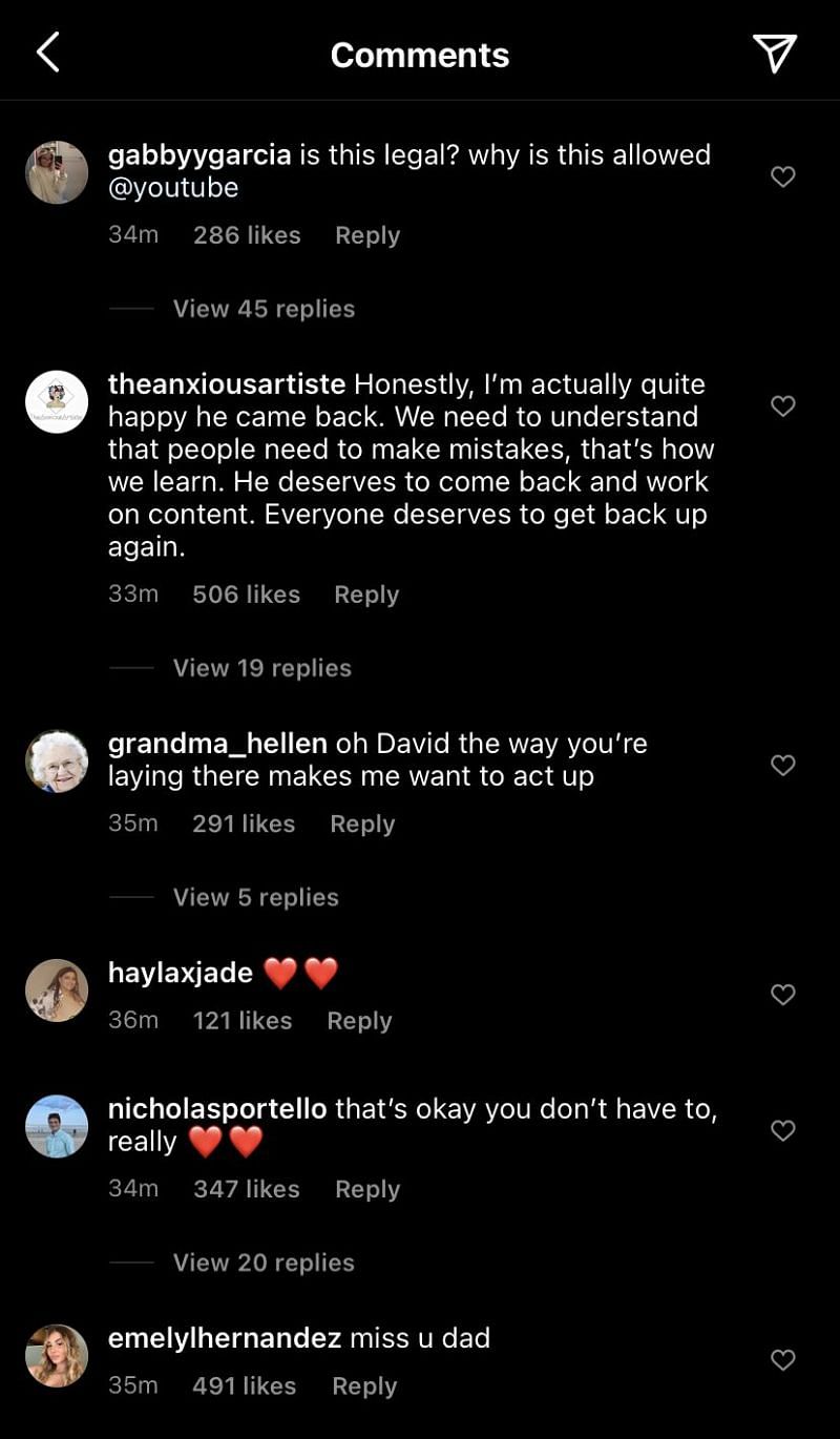 David Dobrik&#039;s return is met with mixed reactions as fans don&#039;t know rather to rejoice or not (Image via Instagram)