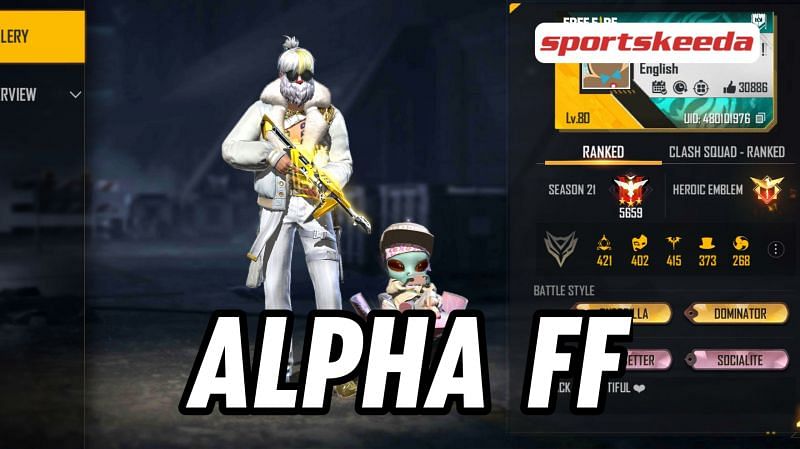 Alpha FF&#039;s Free Fire details (Image via Sportskeeda)
