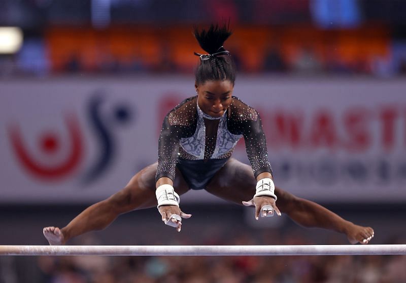 Simone Biles is only competing with herself at the moment (Photo by Jamie Squire/Getty Images)