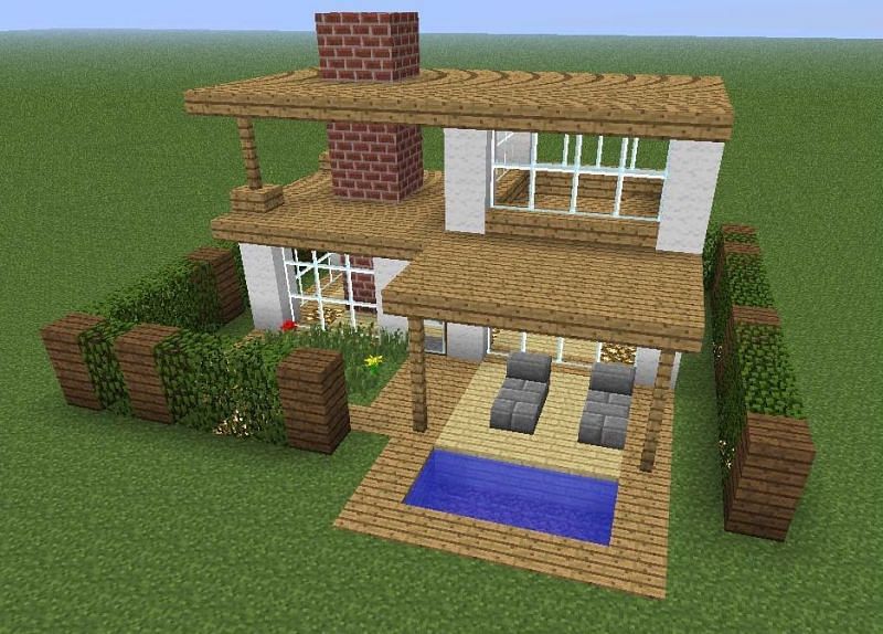 A simple Minecraft house. Image via Pinterest