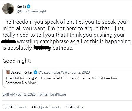 Kevin Owens responds to Jaxson Ryker