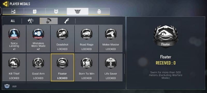 How to procure a Floater Medal in COD Mobile (Image via Activision)