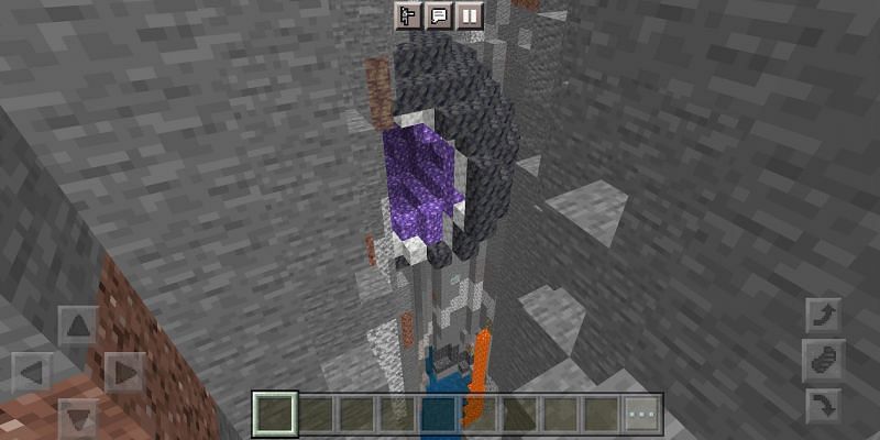 An Amethyst Geode in a Ravine (Image via Minecraft)