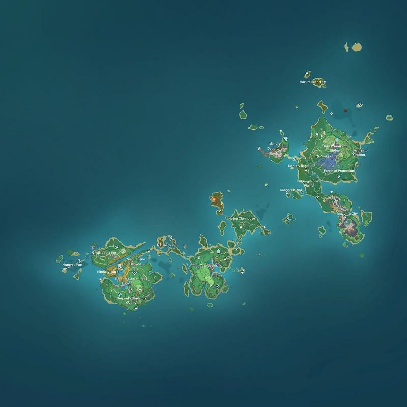 Inazuma map (image via Genshin Intel)