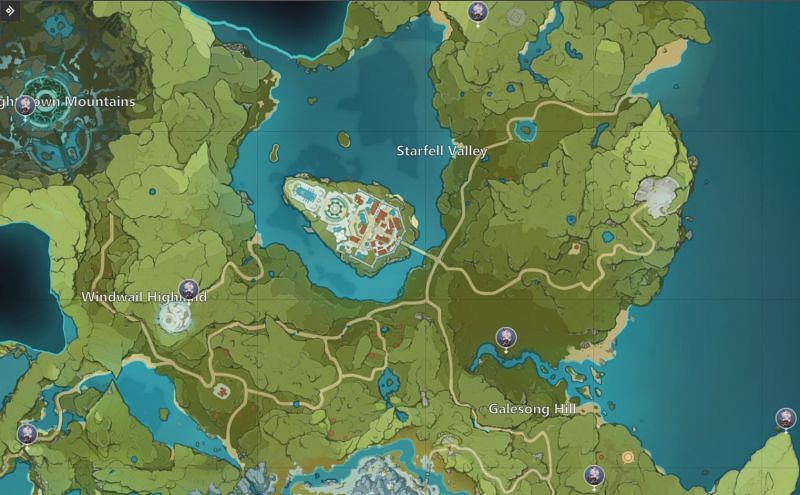 Unusual Hilichurl locations in Mondstadt (Image via Teyvat Interactive Map)