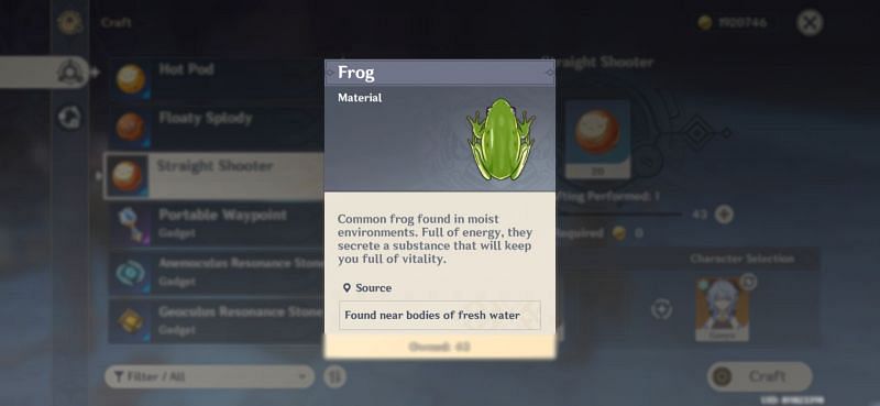 Frog material in the game (Image via Genshin Impact)