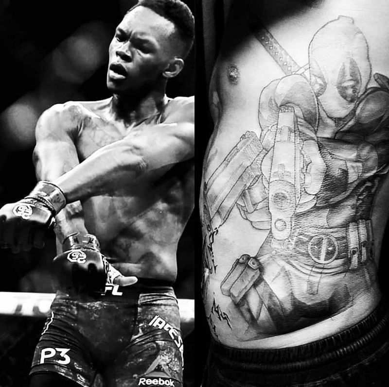 Israel Adesanya has tattoos of anime characters and Marvel superheroes