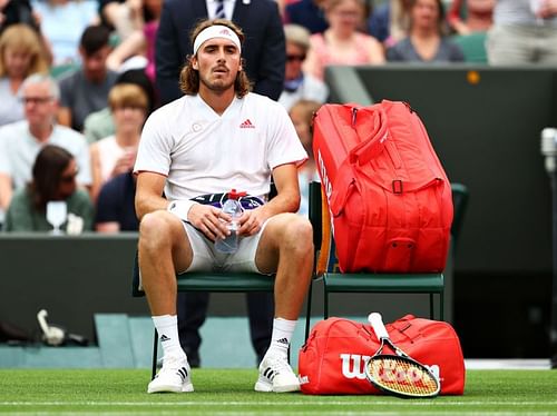 Stefanos Tsitsipas during his match against Frances Tiafoe