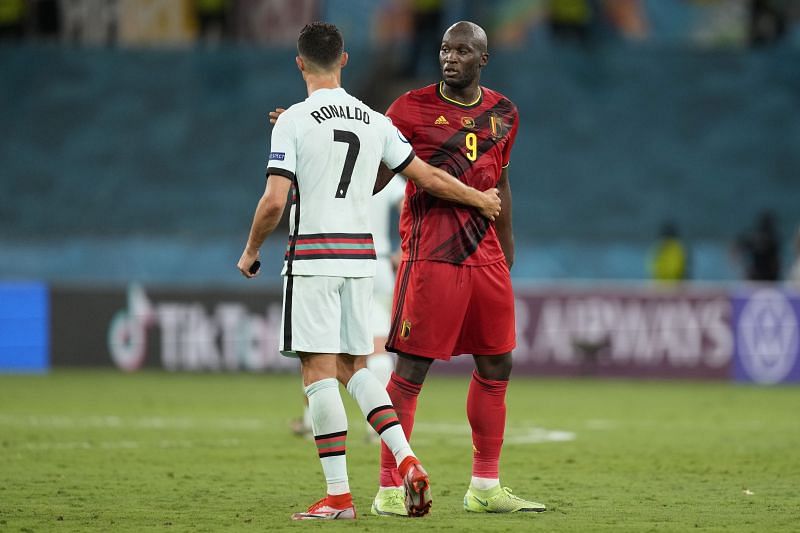 Romelu Lukaku (right) is one of the favourites for the Player of the Tournament award at Euro 2020.