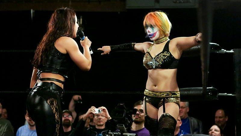 Nikki Cross and Asuka at SHIMMER Wrestling