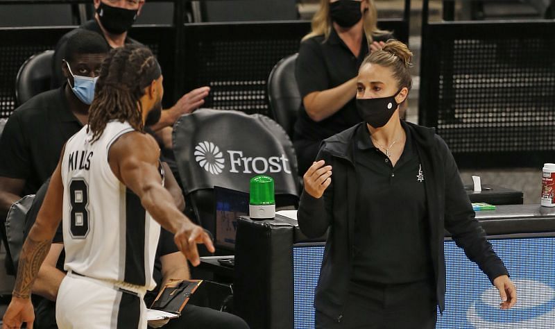 Becky Hammon assistant coach of the San Antonio Spurs takes over head coach after Gregg Popovich head coach was ejected Olympics Day 15 - Basketball