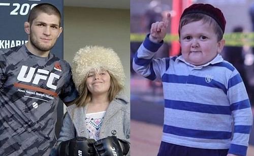 Khabib Nurmagomedov (left); Kylie Meade (center); Hasbulla Magomedov (right)