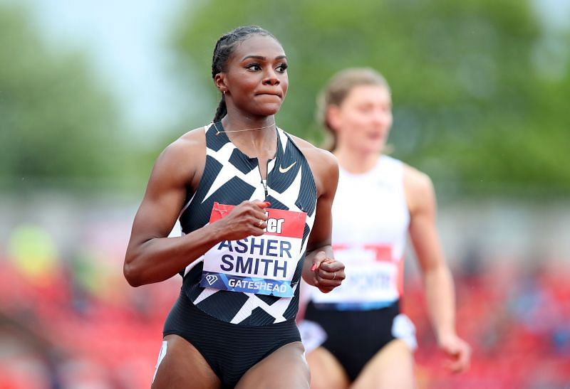 Dina Asher-Smith recently qualified for the 2021 Tokyo Olympics in the women&#039;s 100m event by posting a time of 10.92 seconds in Holland (Photo by Ian MacNicol/Getty Images)