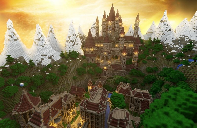 An absolutely beautiful adventure map made by Hypixel (Image via u/Hypixel on Reddit)