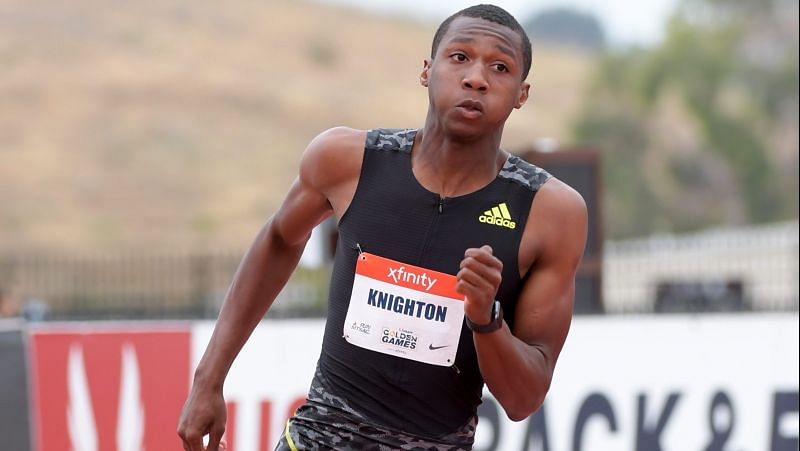 Erriyon Knighton breaks Usain Bolt&#039;s junior record by 0.02s. (Source: NBCSports)