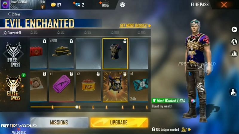 Most Wanted T-Shirt (Image via Free Fire World / YouTube)