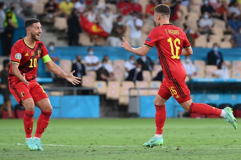 Thorgan Hazard&#039;s wonder strike helped Belgium defeat Portugal.