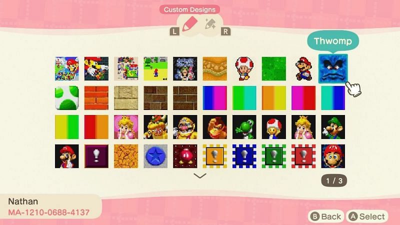 The Animal Crossing player created unique Mario designs (Image via u/NintendoPlanet)