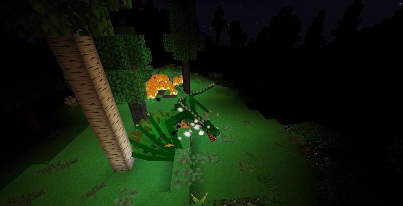 A dragon in a forest (via curse forge)