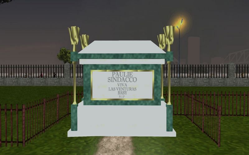 Paulie Sindacco&#039;s grave (Image via GTA Wiki)