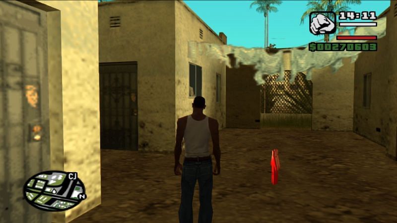 A multiplayer spawn location in the PS2 version of GTA San Andreas (Image via GTA Wiki)
