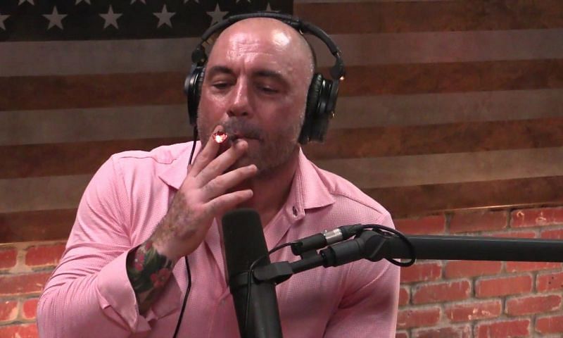 Joe Rogan smoking weed on his podcast