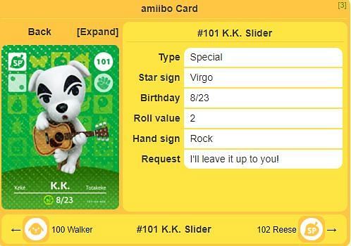 KK Slider Amiibo Cards