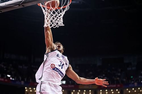 Giannis Antetokounmpo in action for Greece