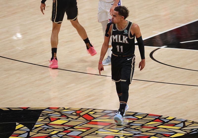 Trae Young (#11) of the Atlanta Hawks