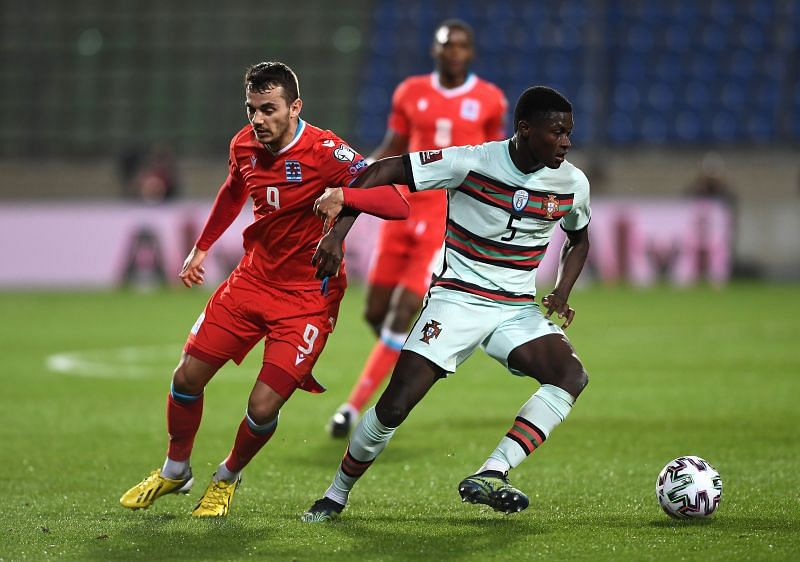 Nuno Mendes in action for Portugal