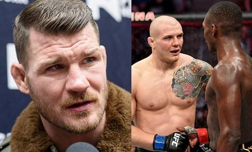 Michael Bisping (left); Marvin Vettori (center); Israel Adesanya (right)