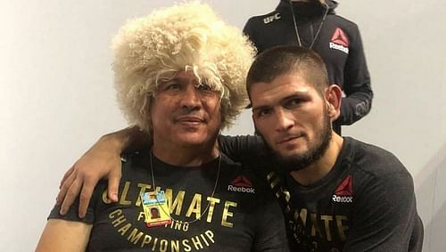 Javier Mendez (left) with Khabib Nurmagomedov (right)