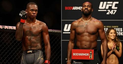 Israel Adesanya (left) and Jon Jones (right)