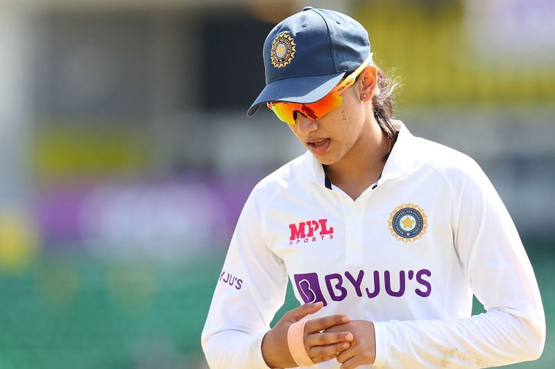 Smriti Mandhana in action during the one-off Test match between India Women and England Women