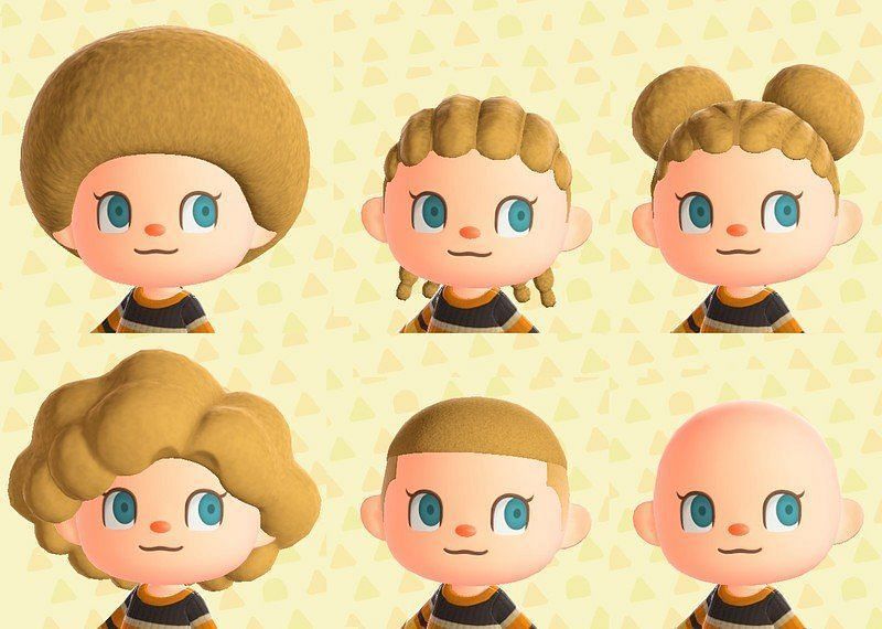 6 Stylish Hairstyles were added to Animal Crossing in November (Image via more)