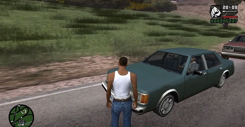 A driver with a closed window in GTA San Andreas (Image via Real KeV3n)