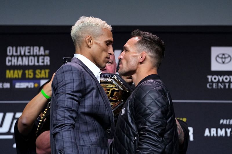 Charles Oliveira vs. Michael Chandler face off before UFC 262