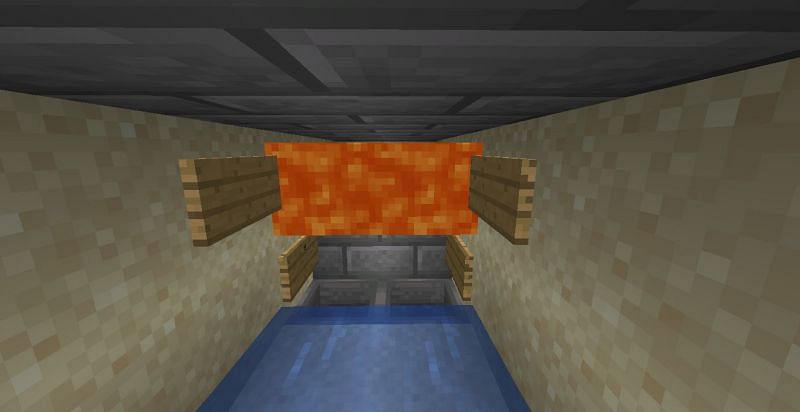 lava trap (Image via Minecraft)