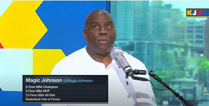 Magic Johnson at the ESPN show KJZ