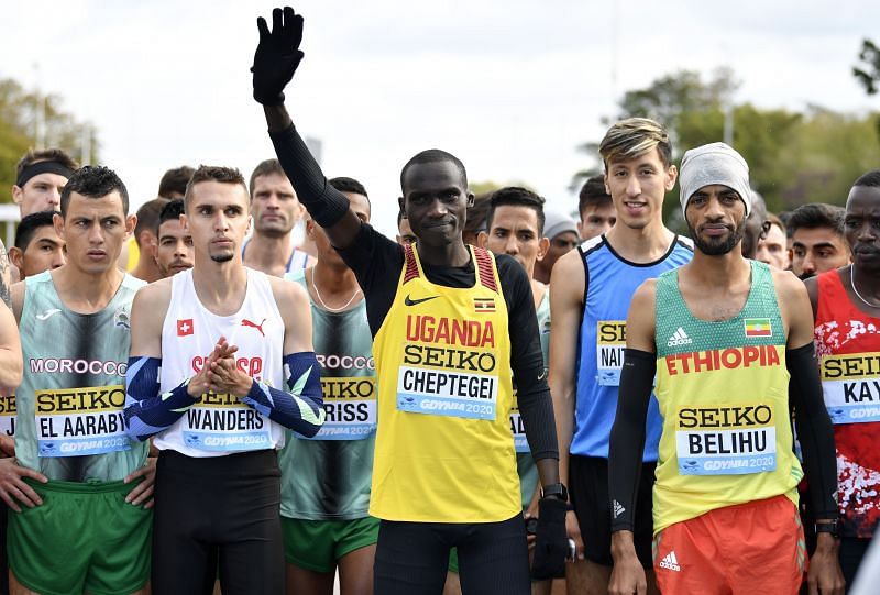 Joshua Cheptegei (Photo by Adam Nurkiewicz/Getty Images)