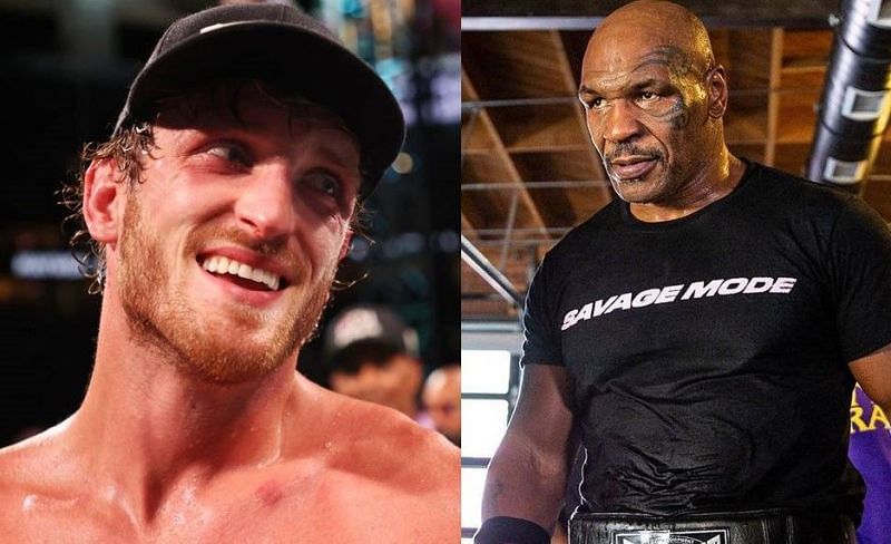 Logan Paul (left); Mike Tyson (right)