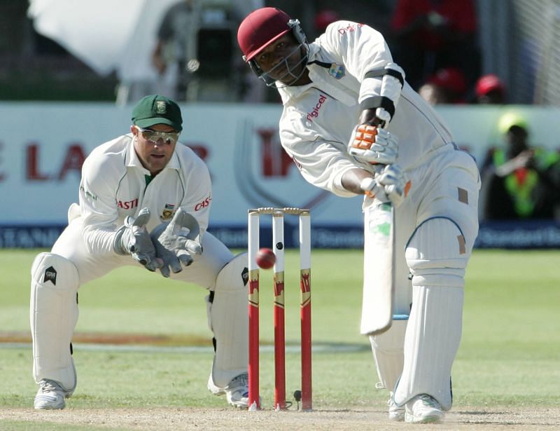 Marlon Samuels in action against South Africa