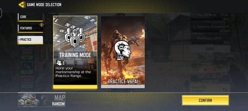 Practice mode in COD Mobile (Image via Activision)