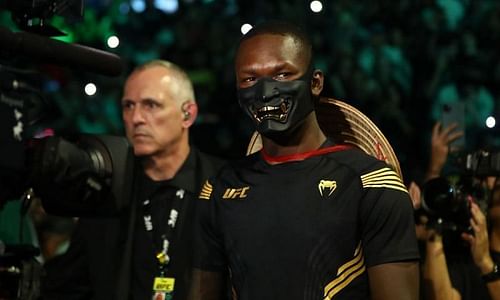 Israel Adesanya walks out for his UFC 263 main event bout