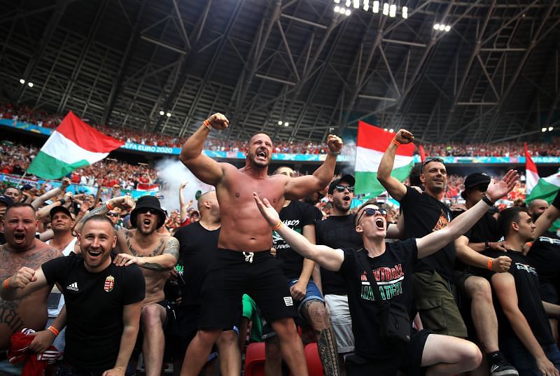 Hungary&#039;s opening goal was met with wild celebrations in Budapest
