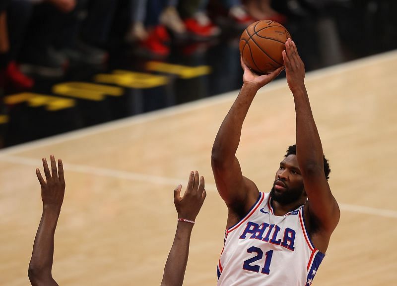 Joel Embiid of the Philadelphia 76ers v Atlanta Hawks - Game Three